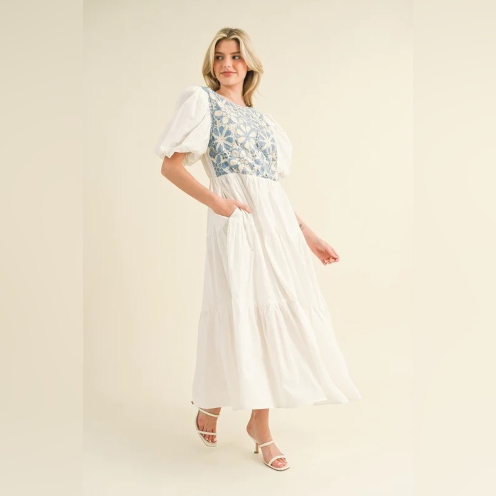 Crochet Tiered Midi Dress